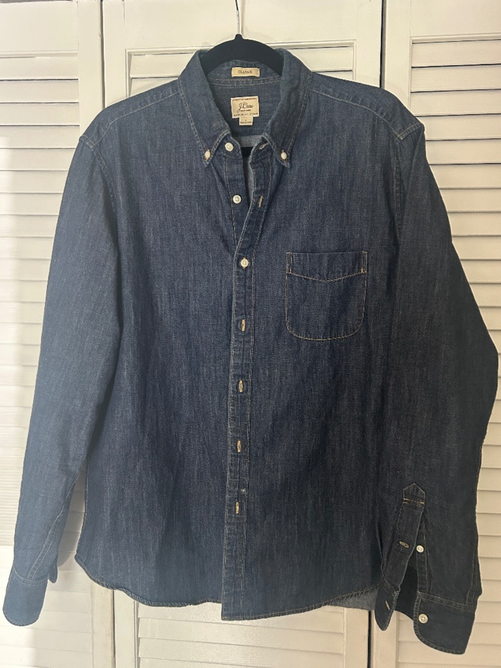 J Crew Men's Denim Button Up